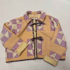 Vintage Quilt Coat Cropped Handmade